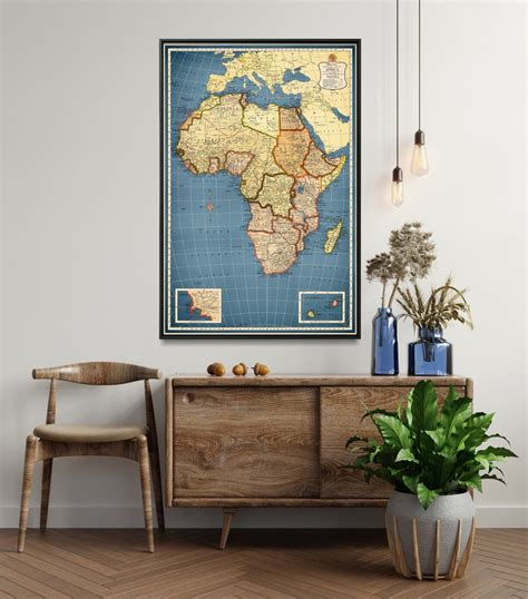 Vintage Africa Map Print Large Map of Africa Poster African - Etsy