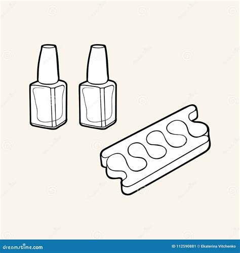 Black & White Pedicure Set Stock Vector - Illustration of black ...