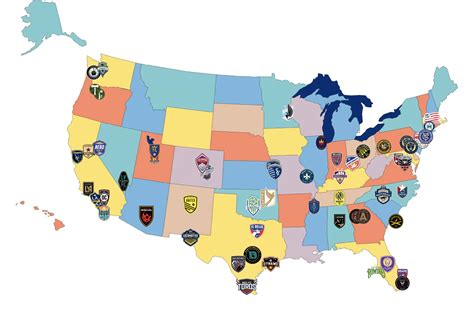 I made a map with all MLS and USL Championship clubs for the 2020 ...