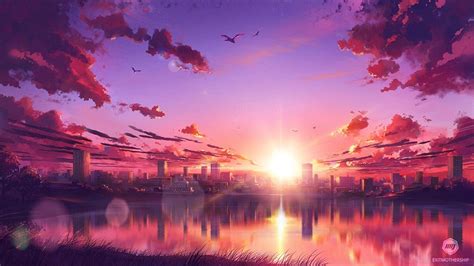 Pink Landscape Anime Wallpapers - Wallpaper Cave