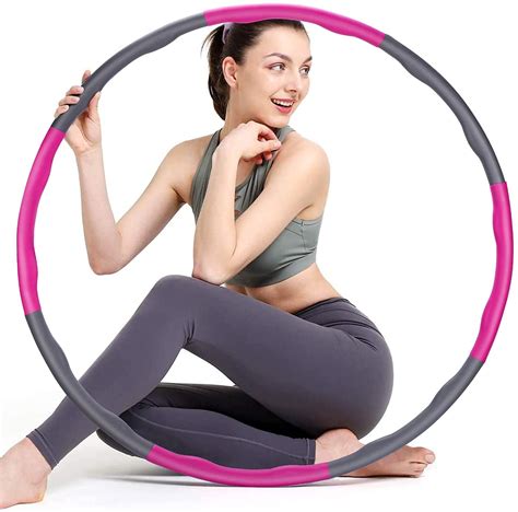 Holvon Weighted Hoola Hoop Ab Workout Equipment for Home Gym, Exercise Hula Hoop with 8 ...