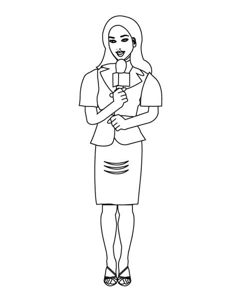 Cartoon Reporter Coloring Pages