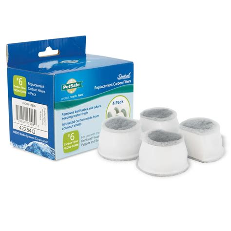 PetSafe Drinkwell Replacement Carbon Filters, Dog and Cat Ceramic Water Fountain Filters, 4-Pack ...