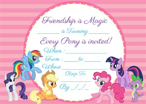 My Little Pony Invitation FREE Instant Download | Encore Kids Parties