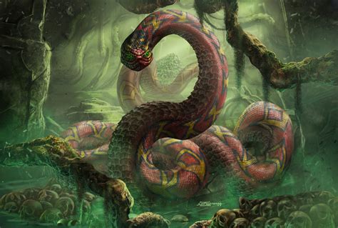 ArtStation - Swamp snake. Болотная змея., Edikt Art | Fantasy creatures art, Mythical creatures ...