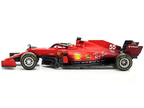 Diecast Ferrari SF21 #55 Carlos Sainz Formula One F1 Car "Ferrari Racing" Series 1/18 Diecast ...