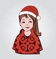 Beautiful young girl holding christmas gift box Vector Image