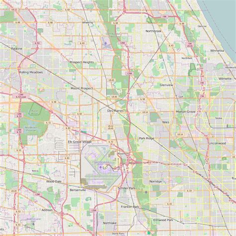 Detailed Editable Vector Map of Des Plaines – Map Illustrators