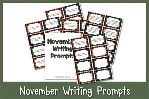 November Writing Prompts - Frosting and Glue Easy Desserts and Kid Crafts