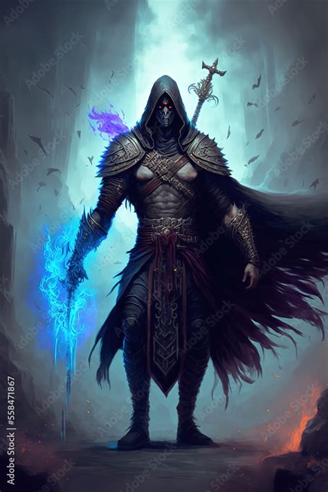 Magic warrior, dark fantasy, full body concept, game character, art illustration ilustración de ...