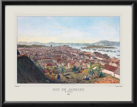 Rio de Janeiro from Castile 1852 - Vintage City Maps