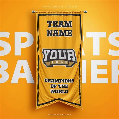 sports flags photoshop template | Sport banner, Sports flags, Team banner