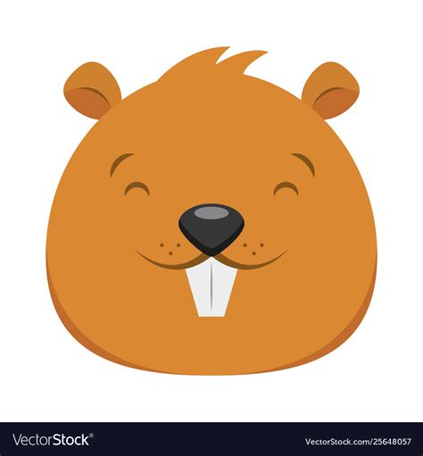 Beaver face animal cartoon character Royalty Free Vector