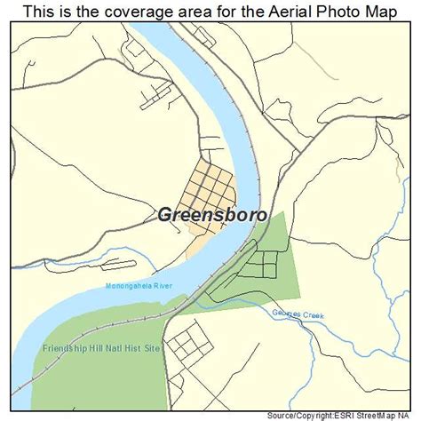 Aerial Photography Map of Greensboro, PA Pennsylvania