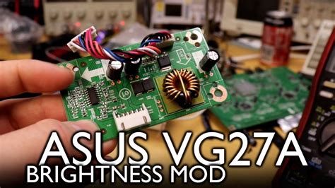 ASUS VG27A brightness mod - dimmer & wider range with a brightness knob - YouTube