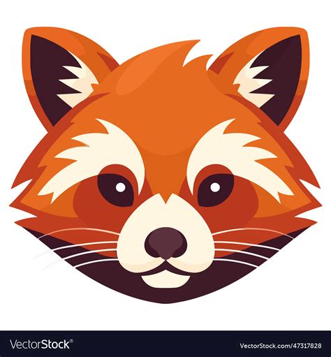 Cute red panda face Royalty Free Vector Image - VectorStock