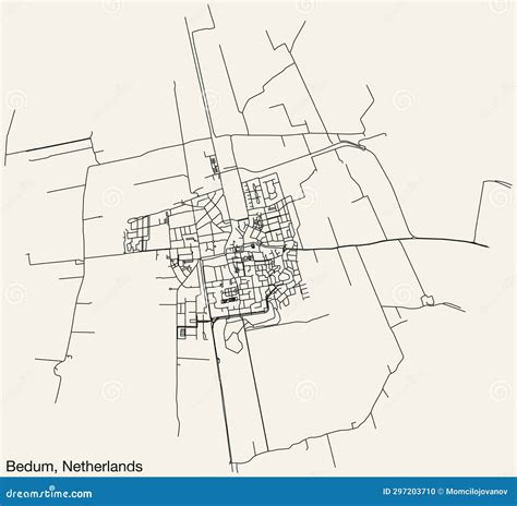 Street Roads Map of BEDUM, NETHERLANDS Stock Vector - Illustration of ...