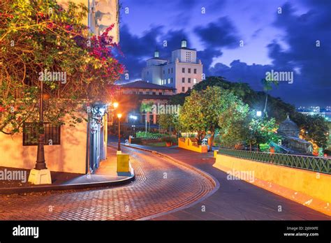 San Juan, Puerto Rico streets and cityscape at night Stock Photo - Alamy