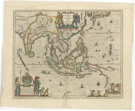 Antique Map of the East Indies by Blaeu (c.1640)