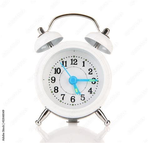 Old style alarm clock isolated on white Stock Photo | Adobe Stock