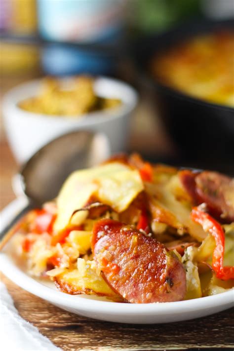 Sausage and Sauerkraut Skillet Bake | Platings & Pairings