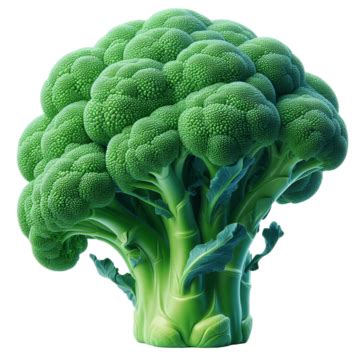 A Close Up Of Broccoli Head Clipart On White Background, A Close Up Of ...
