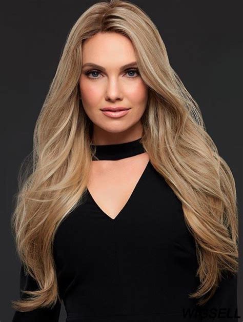 Long Blonde Wig, Best Monofilament Human Hair Wavy Wig UK, 20 Inch Hand Tied Wigs For Women