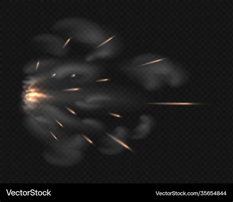 Gun flash realistic visual effect firearm shot Vector Image