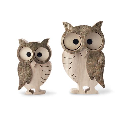 Wooden Owl Figurine & Owl Decorations for Wall and Shelf - Forest Decor