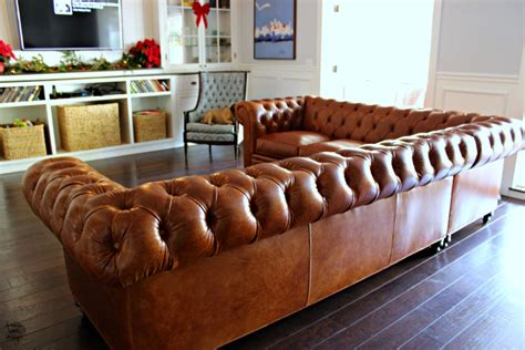 Our New Leather Chesterfield Sectional Sofa! - Dream Book Design