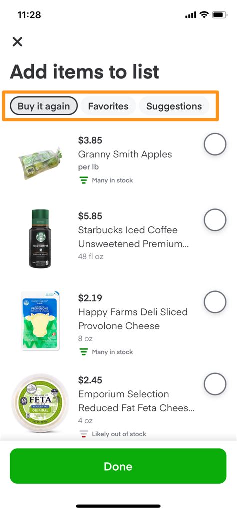 Instacart Help Center - Your lists