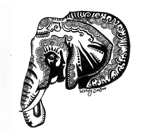 Zentangle art, Zentangle drawings, Zentangle elephant