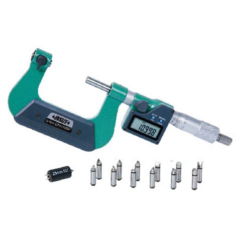 Digital Screw Thread Micrometer 0-1"/0-25mm with Measuring Tips MariTool