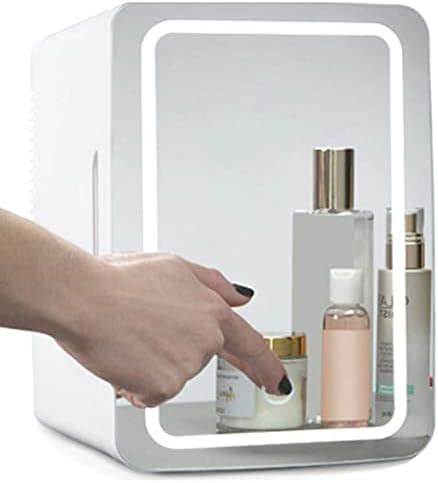 AC/DC Skincare Fridge with Makeup Mirror, Mini Fridges for Skin Care, Lightweight Beauty Fridge ...