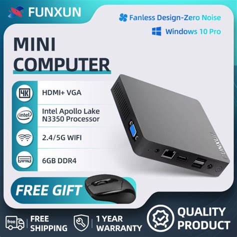 Mini PC Windows 10 Pro Mini Computer 6GB RAM Desktop Computer Intel ...