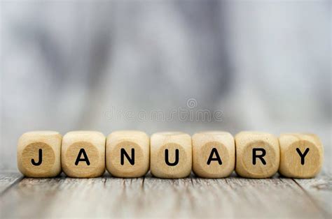 The Word January on Wooden Cubes. Month of Year Stock Image - Image of ...