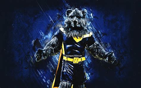 Download wallpapers Grizz, Memphis Grizzlies mascot, blue stone ...