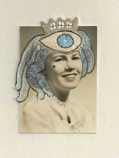 If It's Hip, It's Here (Archives): Portrait Photographs With Fanciful Embroidery by Stacey Page.