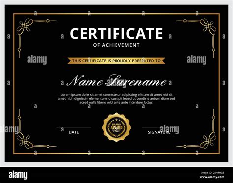 Certificate of appreciation template, gold and black color clean modern ...