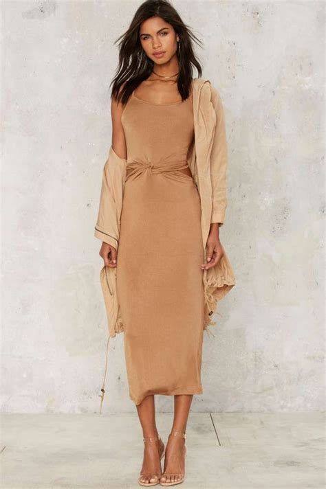 Do the twist. | Midi dress casual, Beige cocktail dresses, Beige midi dress