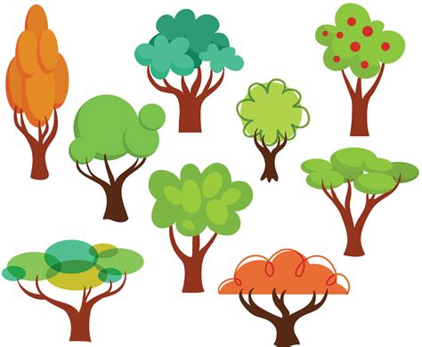 Free Cartoon Trees Vectors Vector Art & Graphics | freevector.com