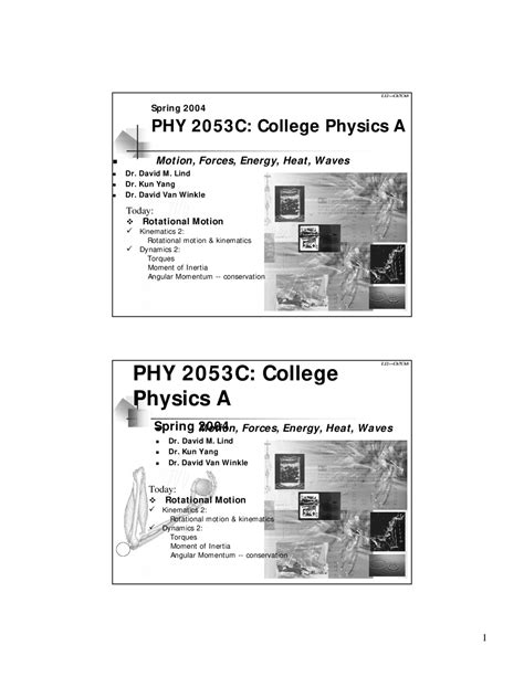 Rotational Motion-College Physics A-Lecture 12 Slides-Physics - Docsity