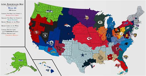 Week 04 - /r/nfl Bandwagon Map: The Raiders Enter Vegas : r/nfl