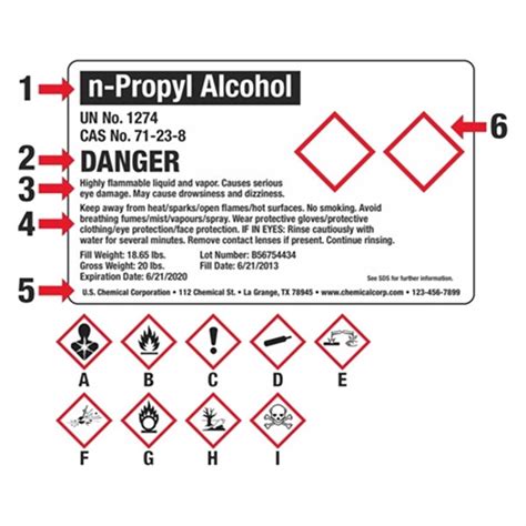 Ghs Shipping Label 2 Pictograms – 8X6 Two Pictograms 8 Inches X 6 ...