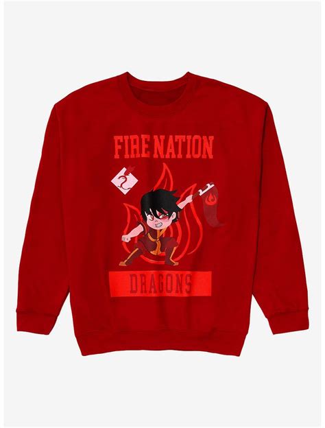 Avatar: The Last Airbender Fire Nation Dragons Crewneck - BoxLunch ...