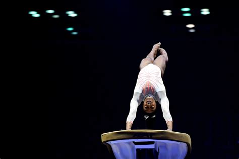 US gymnast Simone Biles lands a historic Yurchenko double pike vault in ...