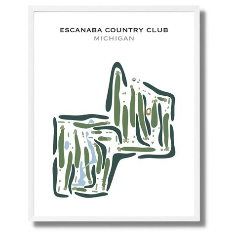 Buy the best printed golf course Escanaba Country Club, Michigan - Golf Course Prints