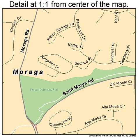 Moraga California Street Map 0649194