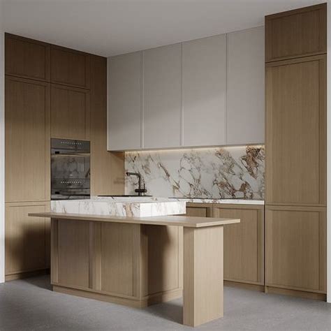 Kitchen with built-in MIELE appliances 3D model | CGTrader