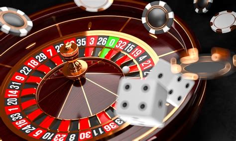 Casino roulette wheel with dice | Premium Photo